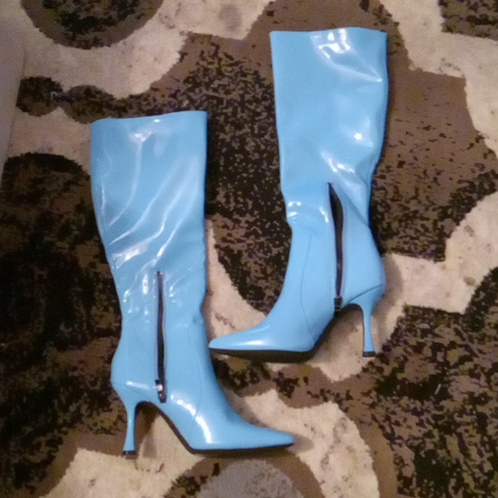 Baby blue boots